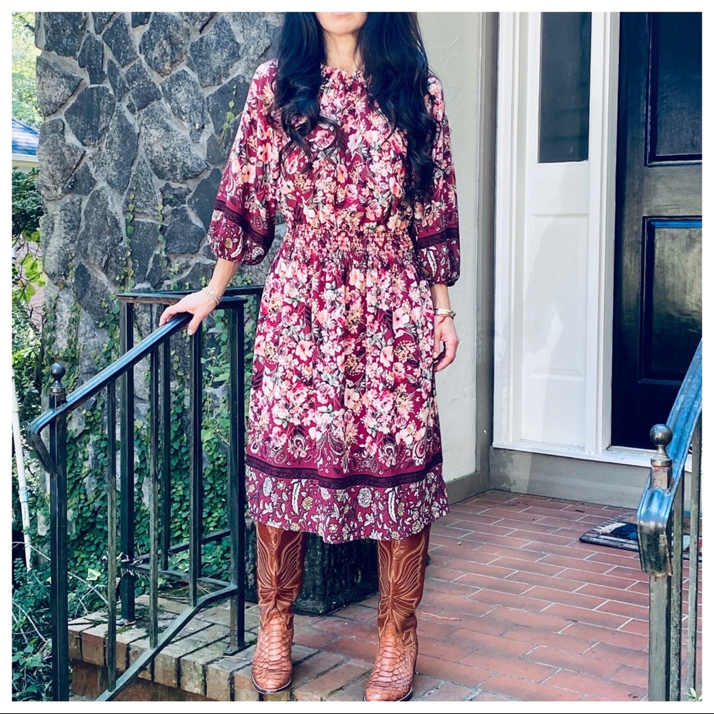 Boho Gypsy chic Floral print dress - Picture 6 of 7